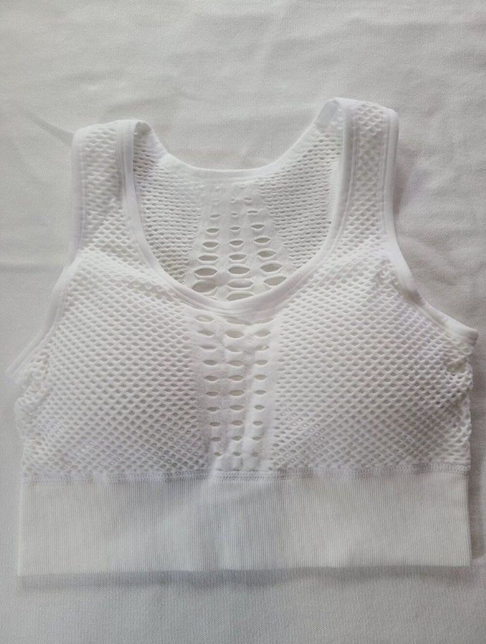 Royal Athletics Sports Bra Small White Mesh Racerback Align NWT Workout